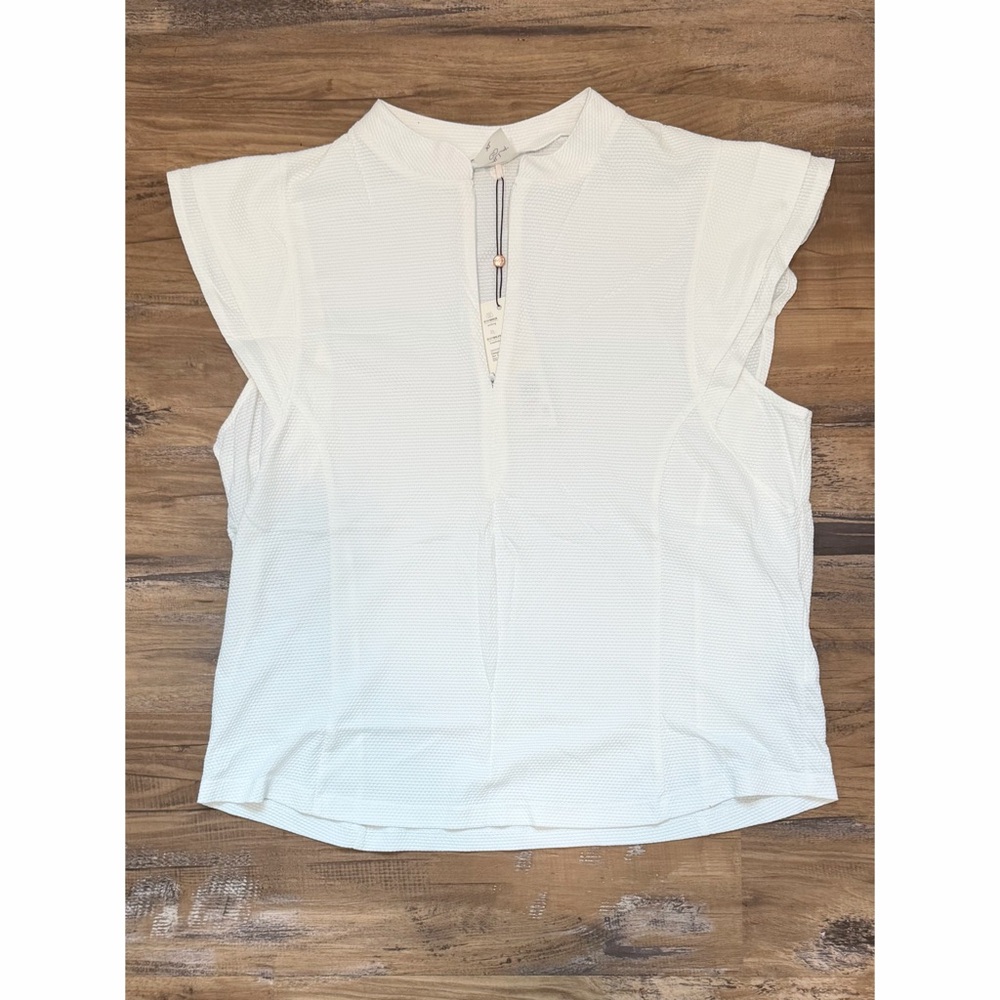 Calia Textured Cap Sleeve Golf Shirt